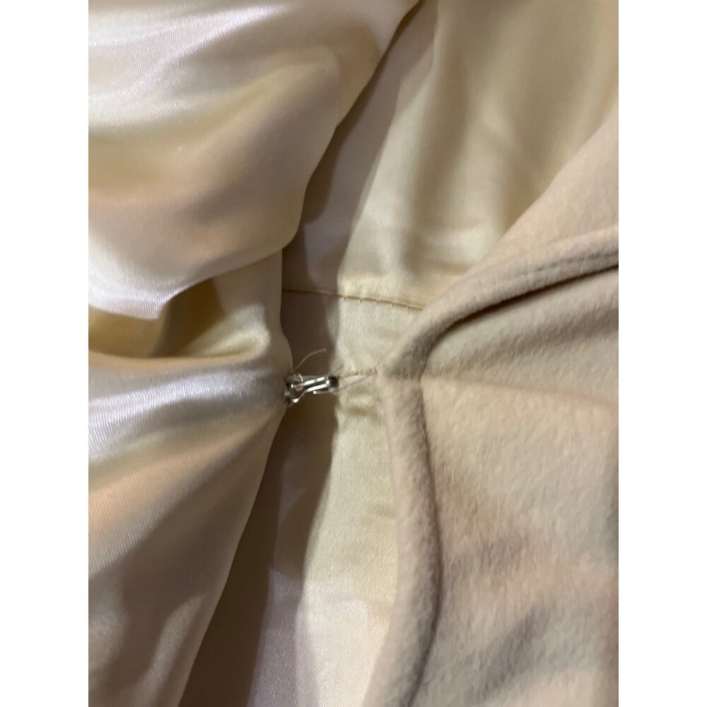 Vintage Kashmiracle Coat Womens S/M? Cream Fur Collar Used Long Belted Coat Uniq - Picture 13 of 16